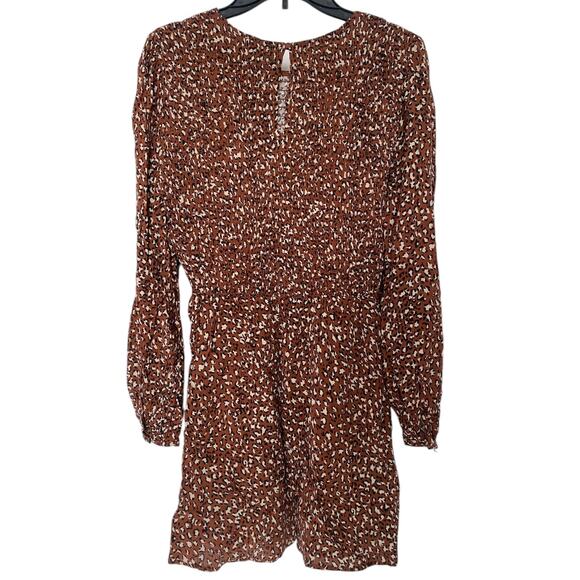 NWT Cotton On Woven Hope Long Sleeve Mini Leopard Dress Large - Picture 5 of 6